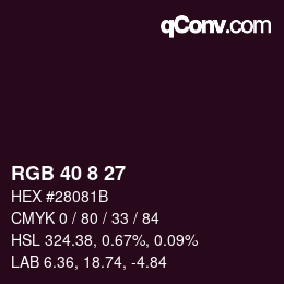 Color code: RGB 40 8 27 | qconv.com