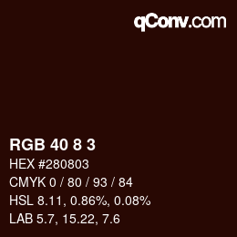 Farbcode: RGB 40 8 3 | qconv.com