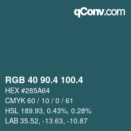 カラーコード: RGB 40 90.4 100.4 | qconv.com