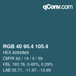 カラーコード: RGB 40 90.4 105.4 | qconv.com