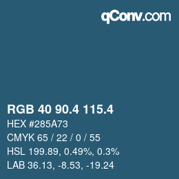 カラーコード: RGB 40 90.4 115.4 | qconv.com