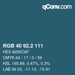 カラーコード: RGB 40 92.2 111 | qconv.com