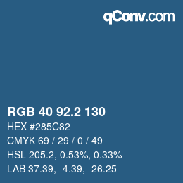 カラーコード: RGB 40 92.2 130 | qconv.com
