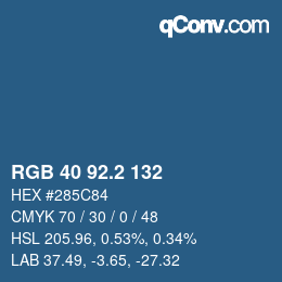 カラーコード: RGB 40 92.2 132 | qconv.com