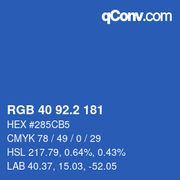 カラーコード: RGB 40 92.2 181 | qconv.com