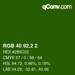 カラーコード: RGB 40 92.2 2 | qconv.com