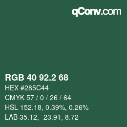 カラーコード: RGB 40 92.2 68 | qconv.com