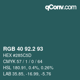カラーコード: RGB 40 92.2 93 | qconv.com