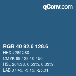 カラーコード: RGB 40 92.6 128.6 | qconv.com