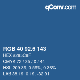 カラーコード: RGB 40 92.6 143 | qconv.com