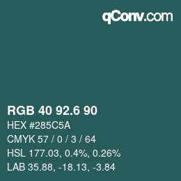カラーコード: RGB 40 92.6 90 | qconv.com