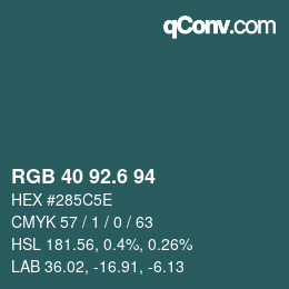 カラーコード: RGB 40 92.6 94 | qconv.com