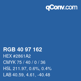 Color code: RGB 40 97 162 | qconv.com
