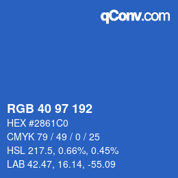 Color code: RGB 40 97 192 | qconv.com