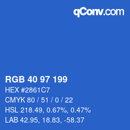Color code: RGB 40 97 199 | qconv.com