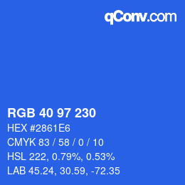 Color code: RGB 40 97 230 | qconv.com