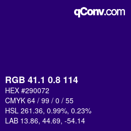 カラーコード: RGB 41.1 0.8 114 | qconv.com