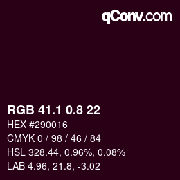 Color code: RGB 41.1 0.8 22 | qconv.com
