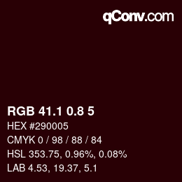 Code couleur: RGB 41.1 0.8 5 | qconv.com