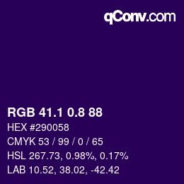 カラーコード: RGB 41.1 0.8 88 | qconv.com