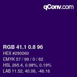 カラーコード: RGB 41.1 0.8 96 | qconv.com
