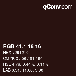 Color code: RGB 41.1 18 16 | qconv.com
