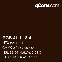 Color code: RGB 41.1 18 4 | qconv.com