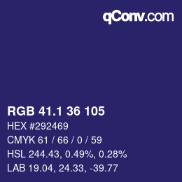 カラーコード: RGB 41.1 36 105 | qconv.com
