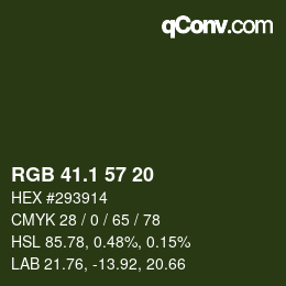 カラーコード: RGB 41.1 57 20 | qconv.com