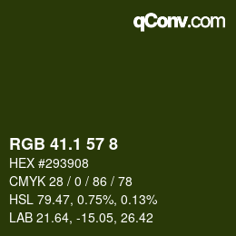 カラーコード: RGB 41.1 57 8 | qconv.com