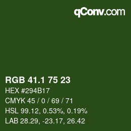 カラーコード: RGB 41.1 75 23 | qconv.com