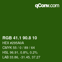 カラーコード: RGB 41.1 90.8 10 | qconv.com