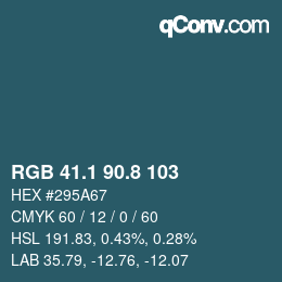 Color code: RGB 41.1 90.8 103 | qconv.com