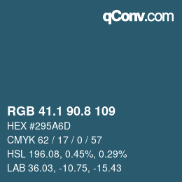 Color code: RGB 41.1 90.8 109 | qconv.com