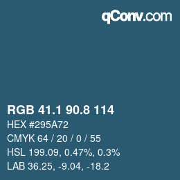 Farbcode: RGB 41.1 90.8 114 | qconv.com