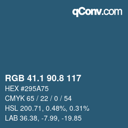 Color code: RGB 41.1 90.8 117 | qconv.com