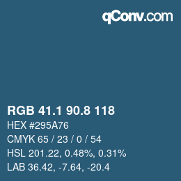 Color code: RGB 41.1 90.8 118 | qconv.com