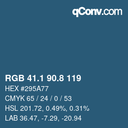 Color code: RGB 41.1 90.8 119 | qconv.com