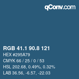 カラーコード: RGB 41.1 90.8 121 | qconv.com