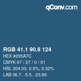 Color code: RGB 41.1 90.8 124 | qconv.com