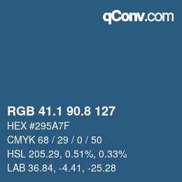 Farbcode: RGB 41.1 90.8 127 | qconv.com
