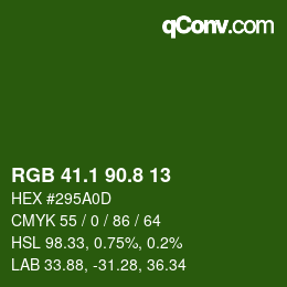 カラーコード: RGB 41.1 90.8 13 | qconv.com