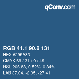 Color code: RGB 41.1 90.8 131 | qconv.com