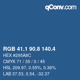 カラーコード: RGB 41.1 90.8 140.4 | qconv.com