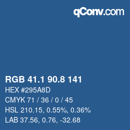 Farbcode: RGB 41.1 90.8 141 | qconv.com