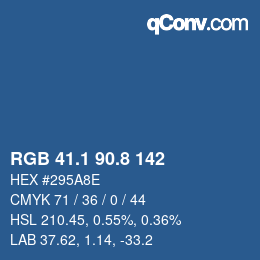 Farbcode: RGB 41.1 90.8 142 | qconv.com