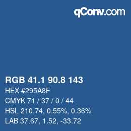 カラーコード: RGB 41.1 90.8 143 | qconv.com