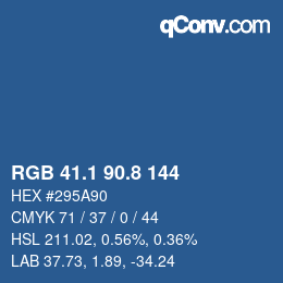 カラーコード: RGB 41.1 90.8 144 | qconv.com