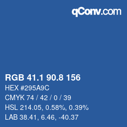 Color code: RGB 41.1 90.8 156 | qconv.com