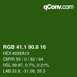 カラーコード: RGB 41.1 90.8 16 | qconv.com